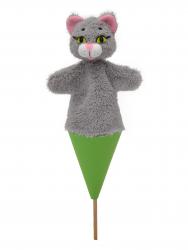 Cat grey 36 cm, pop-up puppet