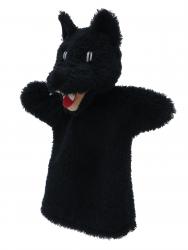 Wolf black 28 cm, hand puppet