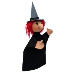 Witch black 35 cm, hand puppet
