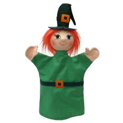 Witch green 33 cm, hand puppet