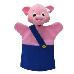 Pig 26 cm blue, hand puppet